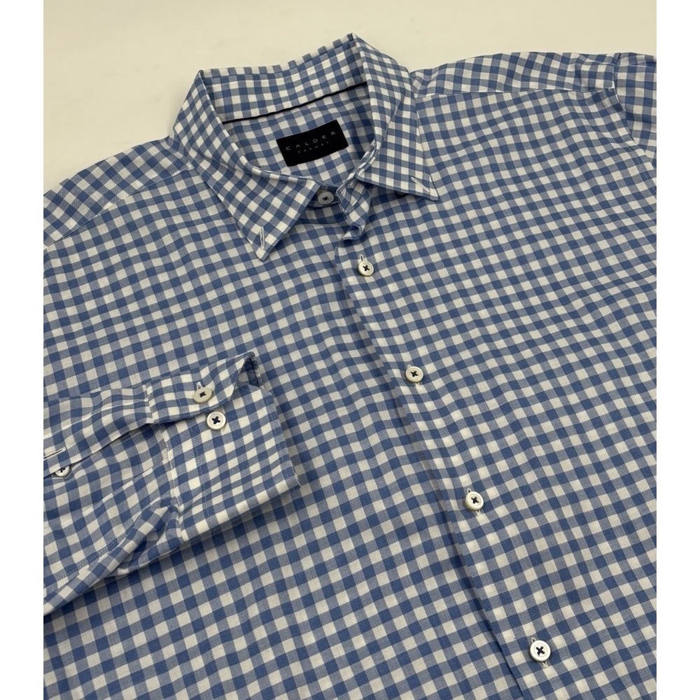 Calder Carmel Men's XL Limited Edition‎ 1/70 Cotton Blue Plaid Dress Shirt